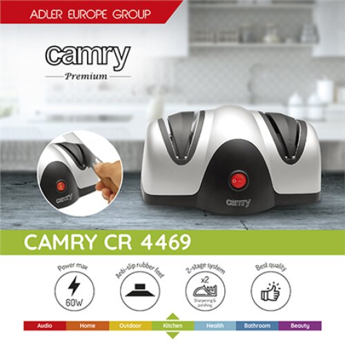 Camry , Knife sharpener , CR 4469 , Electric , Black/Silver , 60 W , 2