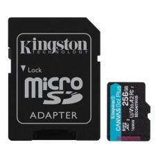 Kingston , Canvas Go! Plus , 256 GB , microSD , Flash memory class Class 10, UHS-I, U3, V30, A2