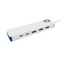 Hyper HyperDrive Flex 9 Port Dual 4K HDMI Dock, White/Blue , HD4103BUGL , HDMI ports quantity 2