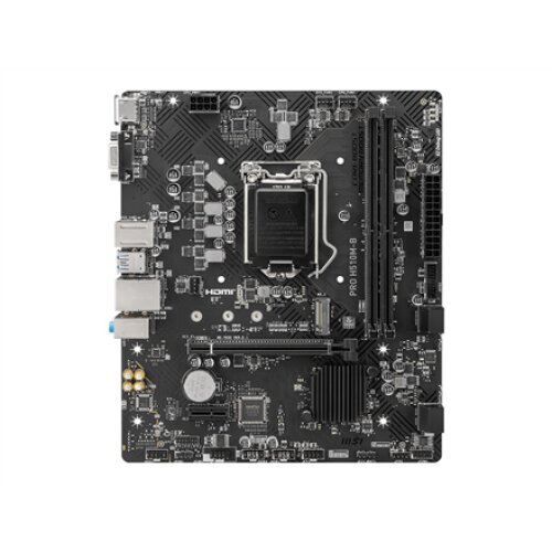 MSI , PRO H510M-B , Processor family Intel , Processor socket LGA1200 , DDR4 DIMM , Memory slots 2 , Supported hard disk drive interfaces SATA, M.2 , Number of SATA connectors 4 , Chipset Intel H470 , mATX