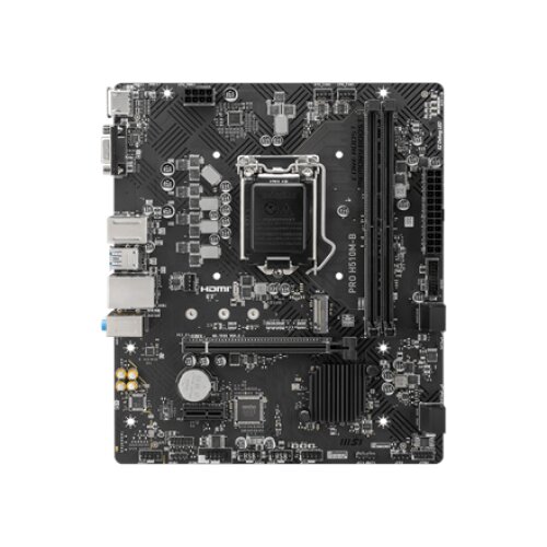 MSI , PRO H510M-B , Processor family Intel , Processor socket LGA1200 , DDR4 DIMM , Memory slots 2 , Supported hard disk drive interfaces SATA, M.2 , Number of SATA connectors 4 , Chipset Intel H470 , mATX