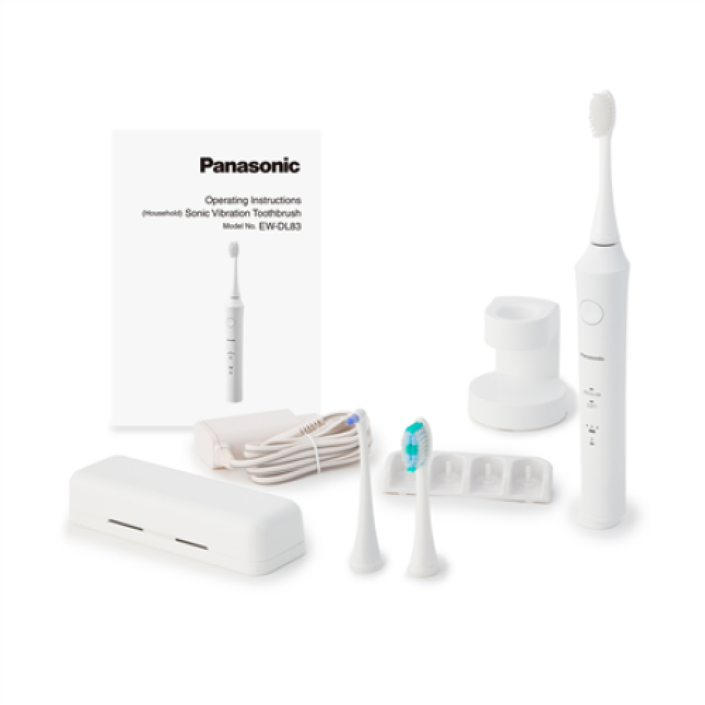 Panasonic , Toothbrush , EW-DL83 , Rechargeable , For adults , Number of brush heads included 3 , Number of teeth brushing modes 2 , Sonic technology , White