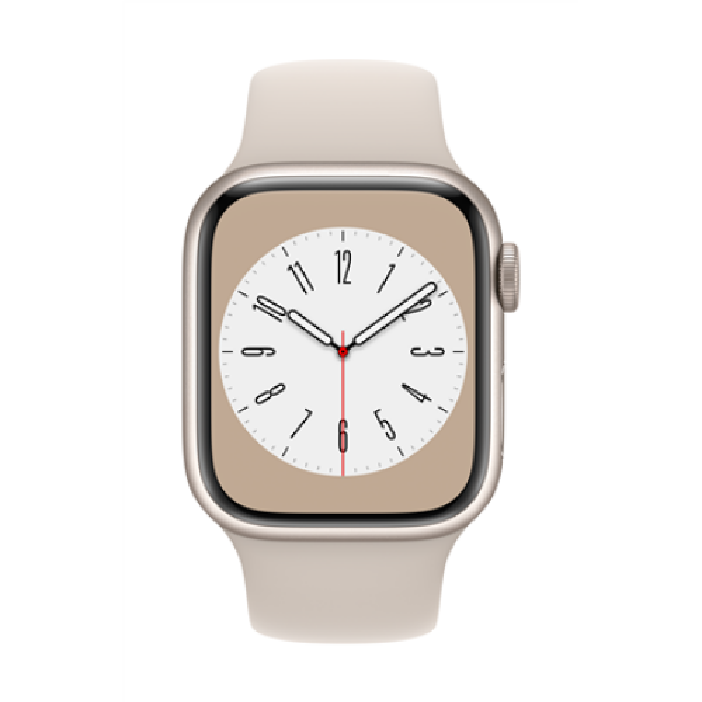 Apple Watch Series 8 MNP63EL/A 41mm, GPS (satellite), Retina LTPO OLED, Touchscreen, Heart rate monitor, Waterproof, Bluetooth, Wi-Fi, Starlight, Starlight