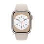 Apple Watch Series 8 MNP63EL/A 41mm, GPS (satellite), Retina LTPO OLED, Touchscreen, Heart rate monitor, Waterproof, Bluetooth, Wi-Fi, Starlight, Starlight