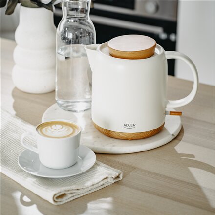 Adler Electric Kettle , AD 1304 , Electric , 1200 W , 1 L , Ceramic , 360° rotational base , White