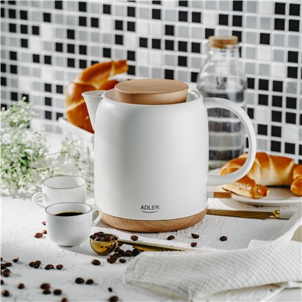Adler Electric Kettle , AD 1304 , Electric , 1200 W , 1 L , Ceramic , 360° rotational base , White