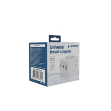 Gembird TPA-1A2C20-01-W Universal travel power adapter, 20 W, white , Gembird