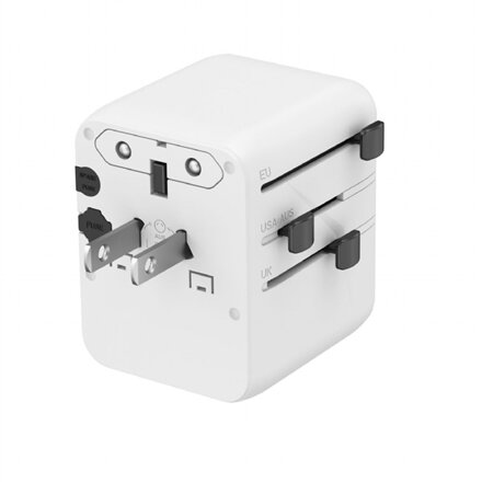 Gembird Universal travel power adapter , TPA-1A2C20-01-W , Travel Adapter , 20 W