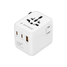 Gembird Universal travel power adapter , TPA-1A2C20-01-W , 20 W , Travel Adapter