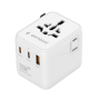 Gembird TPA-1A2C20-01-W Universal travel power adapter, 20 W, white , Gembird