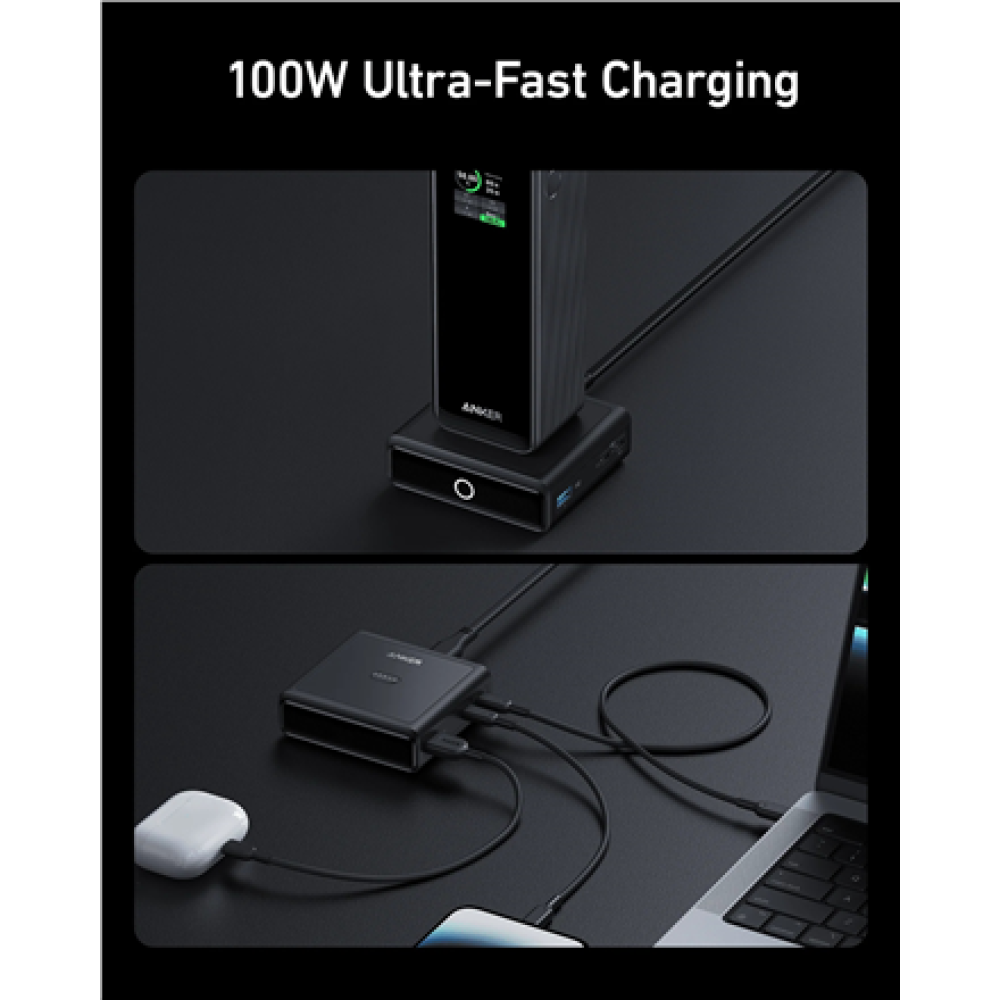 Anker Prime Charging Base for Power Bank, 100W , A1902311 , Black