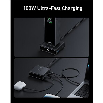 Anker Prime Charging Base for Power Bank, 100W , A1902311 , Black