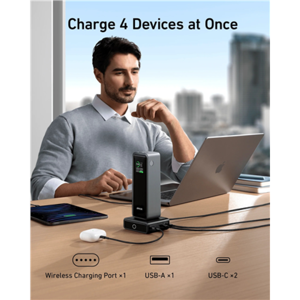 Anker Prime Charging Base for Power Bank, 100W , A1902311 , Black