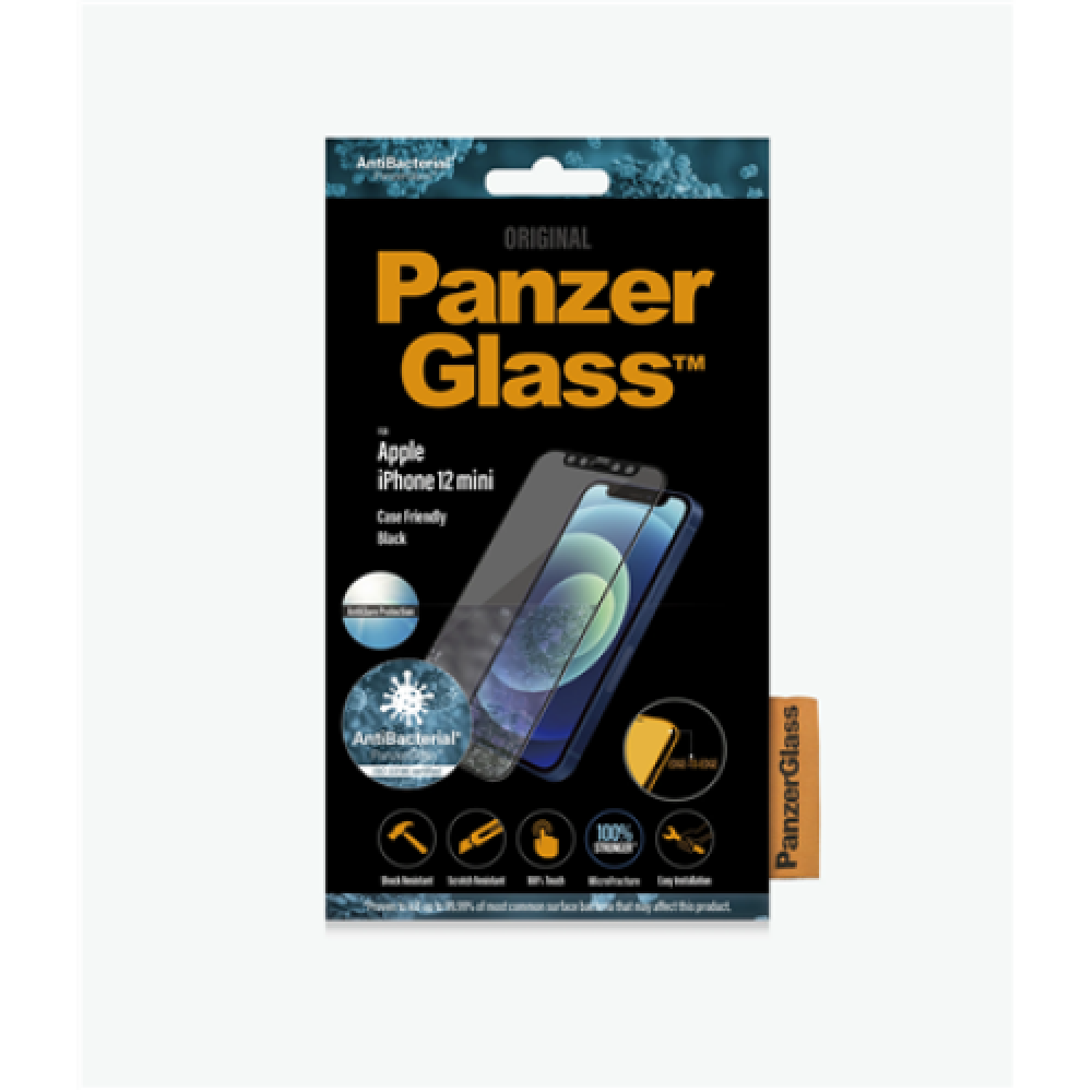 PanzerGlass Anti-Glare AB Apple, iPhone 12 mini, Tempered glass, Black, Anti-glare screen protector, Case friendly