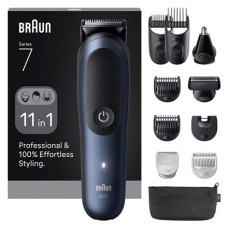 Braun 11in1 Grooming Kit , All-in-One Series 7 AIO7540 , Cordless , Number of length steps 14 , Black/Blue