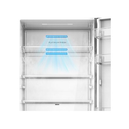 Midea Refrigerator , MDRB548MME46 , Energy efficiency class E , Free standing , Combi , Height 186 cm , No Frost system , Fridge net capacity 271 L , Freezer net capacity 130 L , 35 dB , Grey