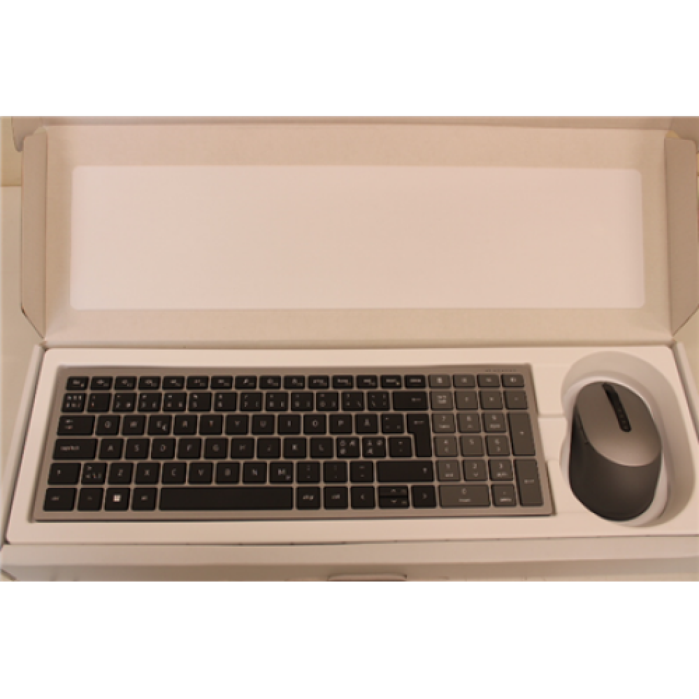 SALE OUT. Dell Keyboard and Mouse KM7120W Wireless Pan-Nordic Dell Keyboard and Mouse KM7120W Keyboard and Mouse Set Wireless Batteries included NORD DEMO Wireless connection Numeric keypad Bluetooth Titan Gray