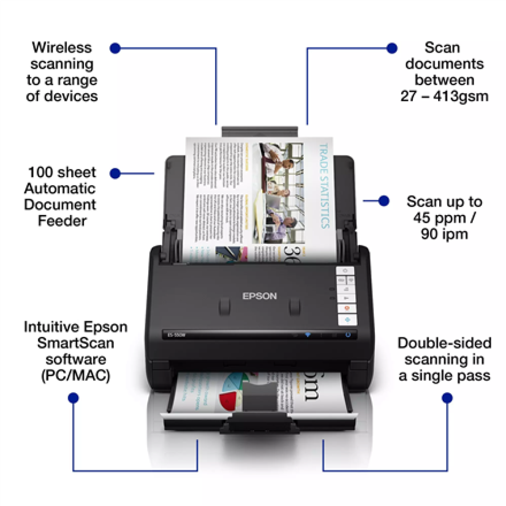 Epson Document scanner , WorkForce ES-550W , Colour