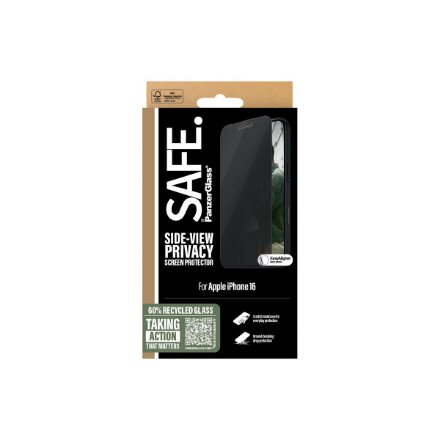 PanzerGlass Screen protector , Apple , iPhone 16 , Glass , Black , Ultra-Wide Fit