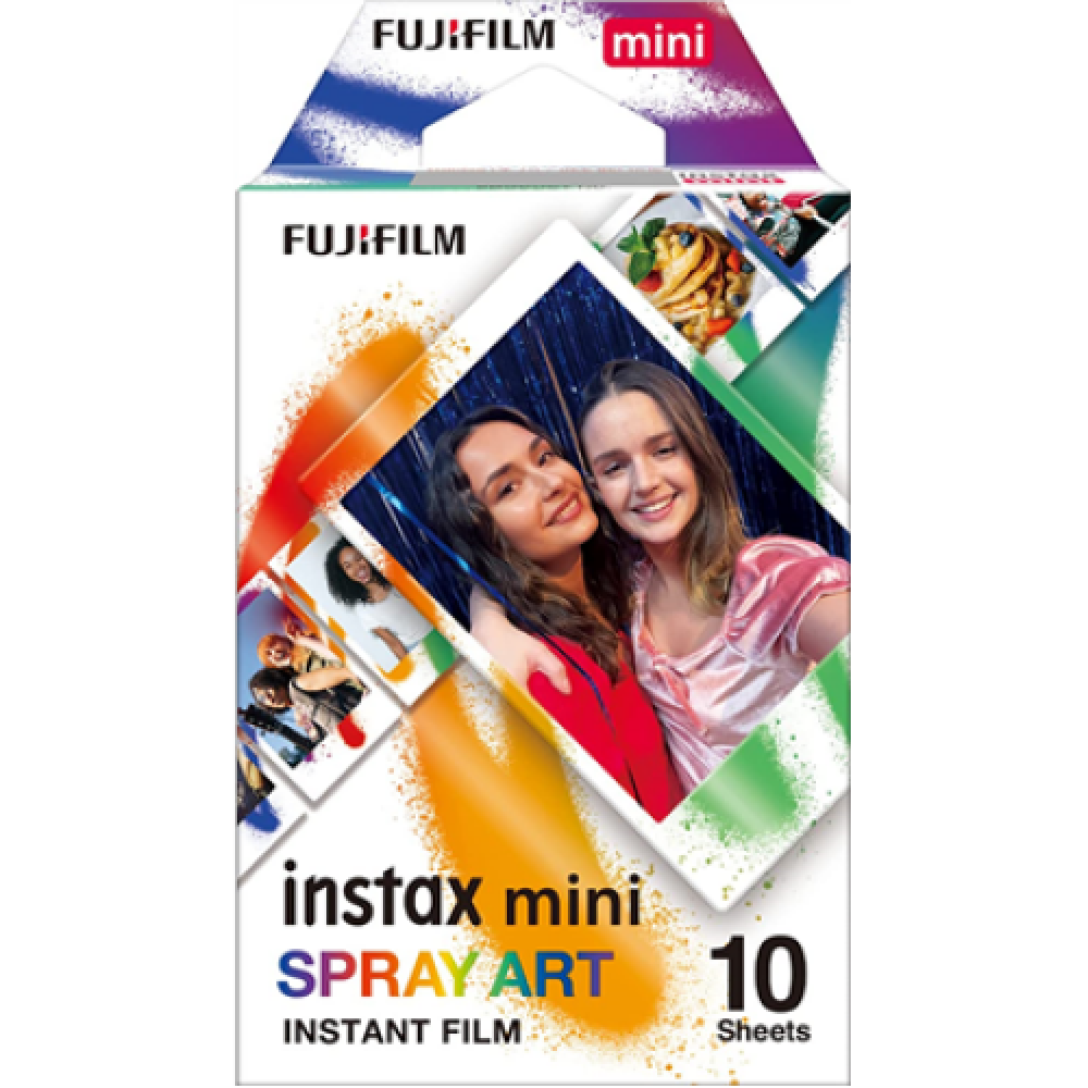 Fujifilm , Instax Mini , Art Spray Sheet (10pl) Instant Film , 54 x 86 mm , Hi-Speed ISO 800 – With superb grain quality, INSTAX Contact Sheet Film ensures vibrant colors and natural skin tones
