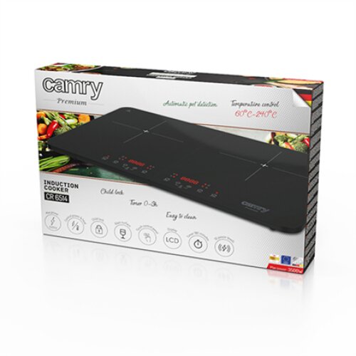 Camry , Hob , CR 6514 , Number of burners/cooking zones 2 , LCD Display , Induction , Black