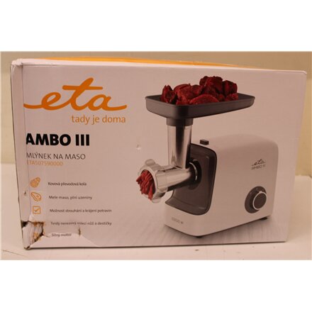 SALE OUT. ETA , Meat mincer , ETA507590000 , White , 2200 W , Throughput (kg/min) 2.3 , DAMAGED PACKAGING