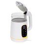 Adler Kettle with LED Display , AD 1305 , Electric , 2200 W , 1.7 L , Plastic , 360° rotational base , White/Gold