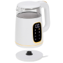 Adler Kettle with LED Display , AD 1305 , Electric , 2200 W , 1.7 L , Plastic , 360° rotational base , White/Gold