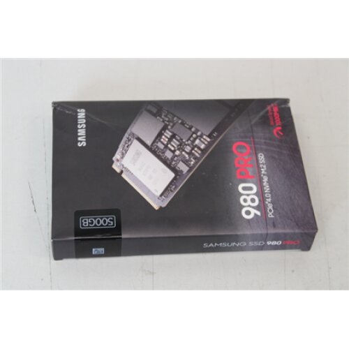SALE OUT. Samsung 980 PRO PCle 4.0 NVMe M.2 500 GB SSD Samsung V-NAND SSD 980 PRO 500 GB, SSD form factor M.2 2280, SSD interface M.2 NVME, DAMAGED PACKAGING, Write speed 3000 MB/s, Read speed 3500 MB/s