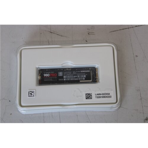 SALE OUT. Samsung 980 PRO PCle 4.0 NVMe M.2 500 GB SSD Samsung V-NAND SSD 980 PRO 500 GB, SSD form factor M.2 2280, SSD interface M.2 NVME, DAMAGED PACKAGING, Write speed 3000 MB/s, Read speed 3500 MB/s