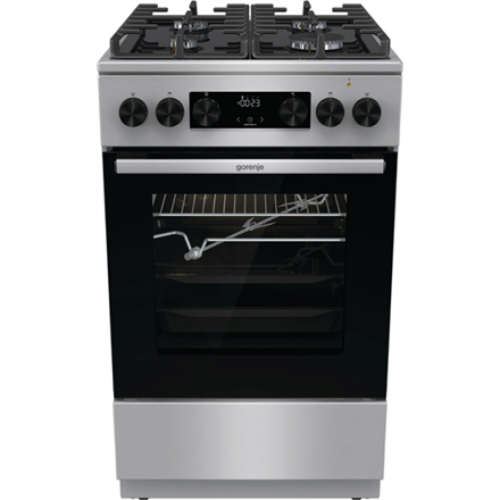 Cooker , GK5C65XV , Hob type Gas , Oven type Electric , Stainless steel , Width 50 cm , Grilling , LED , Depth 59.4 cm , 70 L