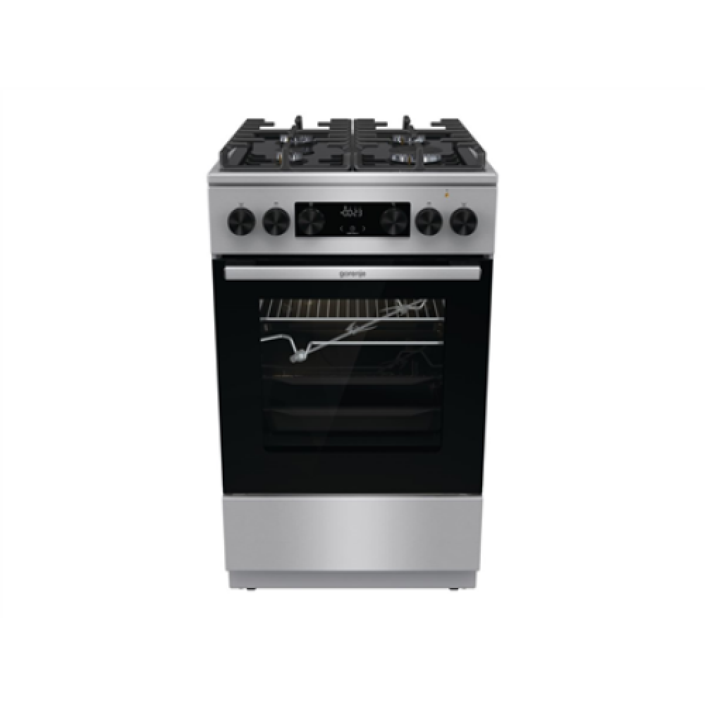 Cooker , GK5C65XV , Hob type Gas , Oven type Electric , Stainless steel , Width 50 cm , Grilling , LED , Depth 59.4 cm , 70 L