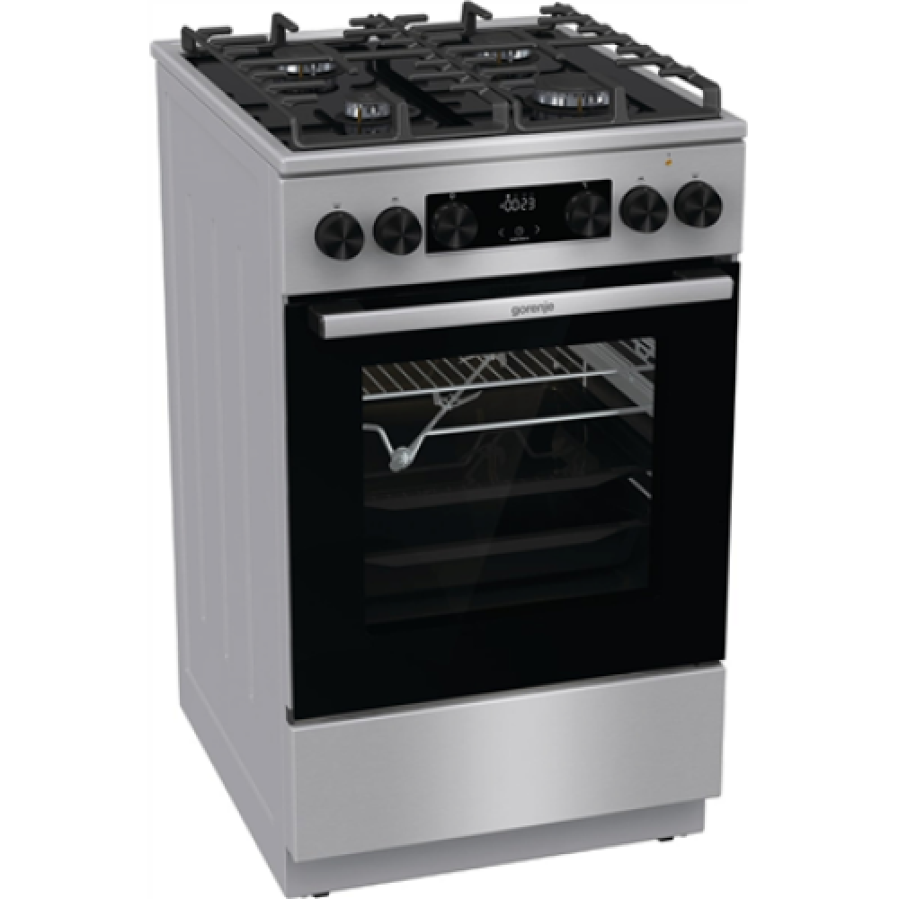 Cooker , GK5C65XV , Hob type Gas , Oven type Electric , Stainless steel , Width 50 cm , Grilling , LED , Depth 59.4 cm , 70 L