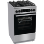 Cooker , GK5C65XV , Hob type Gas , Oven type Electric , Stainless steel , Width 50 cm , Grilling , LED , Depth 59.4 cm , 70 L