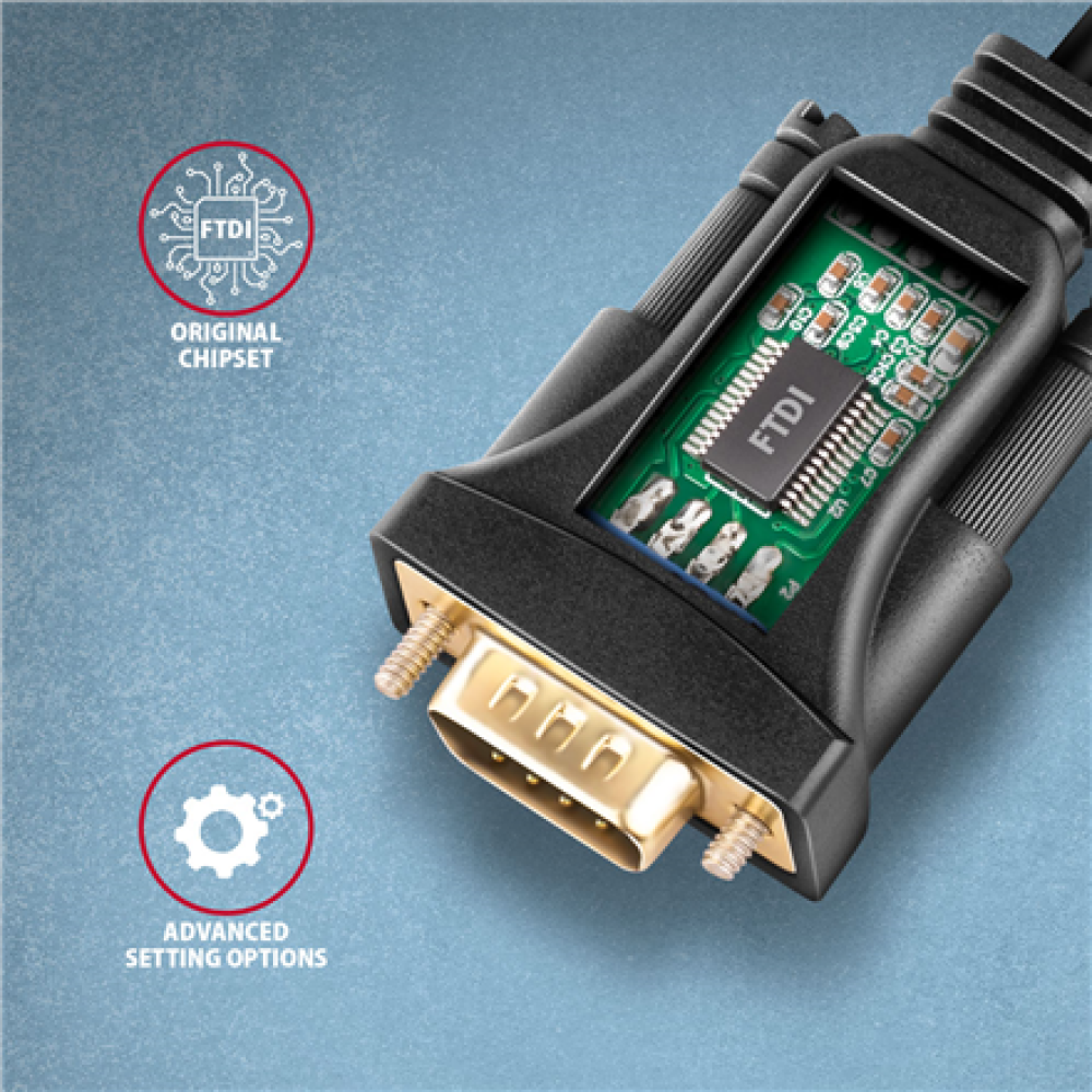 AXAGON USB - Serial Advanced Active Adapter , ADS-1PQN