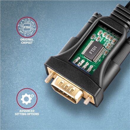 AXAGON USB - Serial Advanced Active Adapter , ADS-1PQN