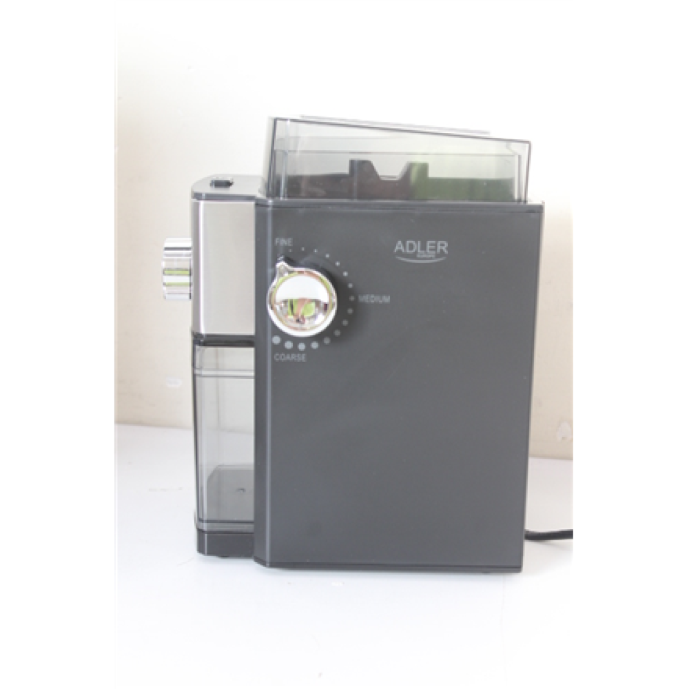 SALE OUT. Adler AD 4448 Burr coffee grinder, Black , Adler , Coffee Grinder , AD 4448 , 300 W , Coffee beans capacity 250 g , Number of cups 12 per container pc(s) , Black , DAMAGED PACKAGING, SCRATCHES