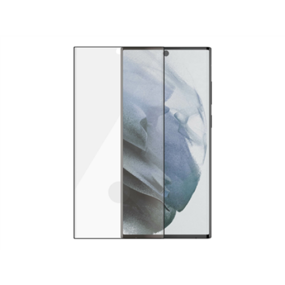 PanzerGlass , Samsung , Galaxy S22 Ultra , Tempered glass , Black , Case friendly. Compatible with ultrasonic fingerprint sensor. 100 % touch sensitivity. Antibacterial (ISO 22196 certified & JIS 22810 approved) , Screen Protector