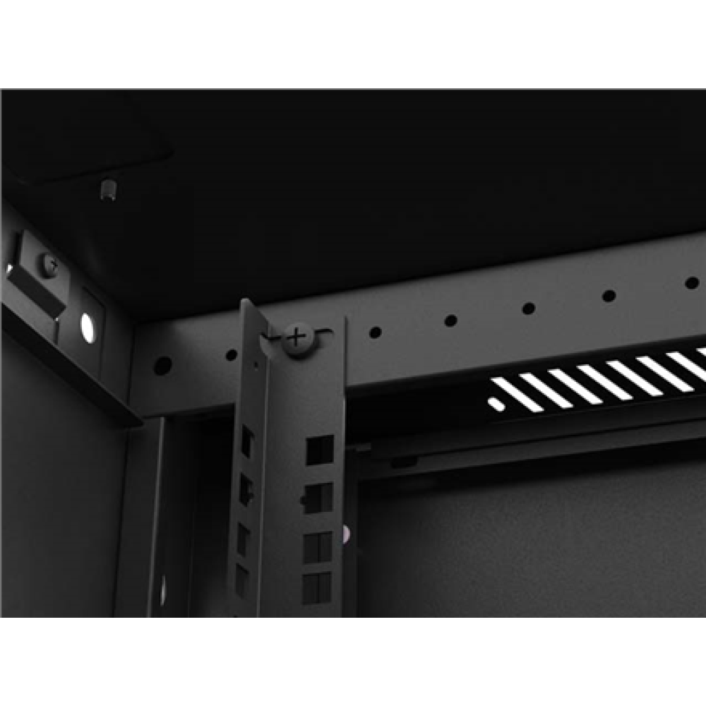 Lanberg Wall mounted installation cabinet 1912U 600X600, Black perforated door (Flat pack) , Lanberg