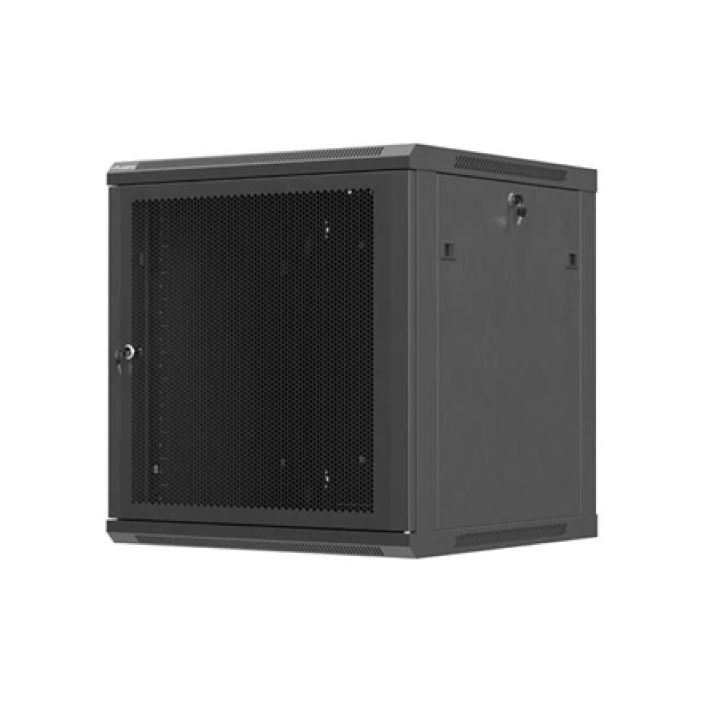 Lanberg Wall mounted installation cabinet 1912U 600X600, Black perforated door (Flat pack) , Lanberg