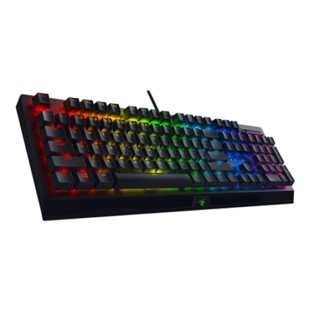 Razer BlackWidow V3 Yellow Switch; Transparent switch housing; Doubleshot ABS keycaps; Multi-function digital roller Razer Synapse 3 enabled; Cable routing options N-key roll-over; Fully programmable keys with on-the-fly macro recording; Gaming mode optio