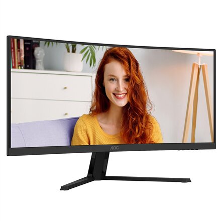 AOC , CU34B3E , 34 , VA , WQHD , 21:9 , 120 Hz , 4 ms , 3440 x 1440 pixels , 300 cd/m² , HDMI ports quantity 1 , Black