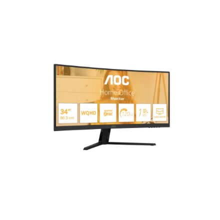 AOC , CU34B3E , 34 , VA , WQHD , 21:9 , 120 Hz , 4 ms , 3440 x 1440 pixels , 300 cd/m² , HDMI ports quantity 1 , Black