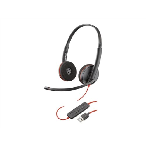 Poly BLACKWIRE,C3225 USB-A Poly USB-A Headset Built-in microphone Black USB Type-A Wired