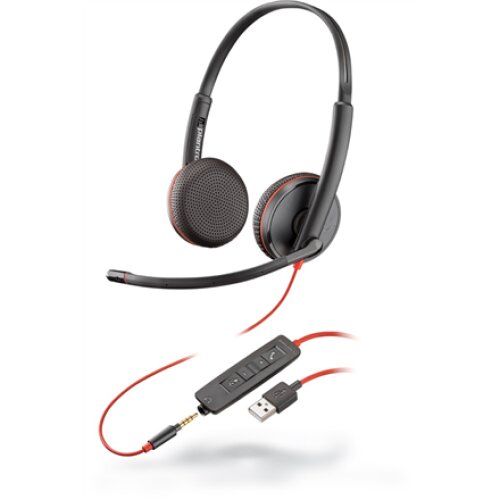 Poly BLACKWIRE,C3225 USB-A Poly USB-A Headset Built-in microphone Black USB Type-A Wired