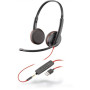Poly BLACKWIRE,C3225 USB-A Poly USB-A Headset Built-in microphone Black USB Type-A Wired