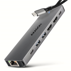 AXAGON USB-C 5Gbps DUAL 4K DISPLAY 7in1 Hub , HMC-7HX2