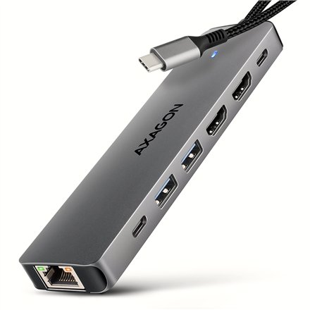 AXAGON USB-C 5Gbps DUAL 4K DISPLAY 7in1 Hub , HMC-7HX2