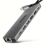 AXAGON USB-C 5Gbps DUAL 4K DISPLAY 7in1 Hub , HMC-7HX2