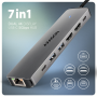 AXAGON USB-C 5Gbps DUAL 4K DISPLAY 7in1 Hub , HMC-7HX2